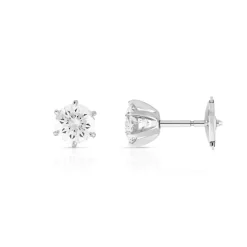 Boucles d'oreilles or 750 blanc diamant H/P1