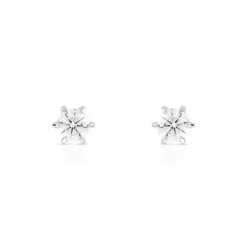 Boucles d'oreilles or 750 blanc diamant