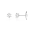 Boucles d'oreilles or 750 blanc diamant