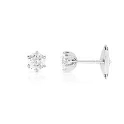 Boucles d'oreilles or 750 blanc diamant