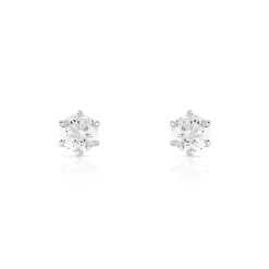 Boucles d'oreilles or 750 blanc diamant