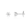Boucles d'oreilles or 750 blanc diamants synthétiques 0.40 carat