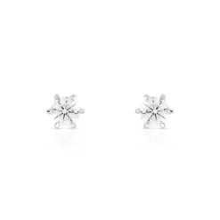 Boucles d'oreilles or 750 blanc diamants synthétiques 0.40 carat