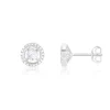 Boucles d'oreilles or 375 blanc diamant