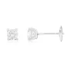 Boucles d'oreilles or 750 blanc diamant synthétique 0.8 carat