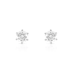 Boucles d'oreilles or 750 blanc diamant