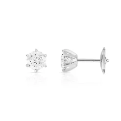 Boucles d'oreilles or 750 blanc diamant