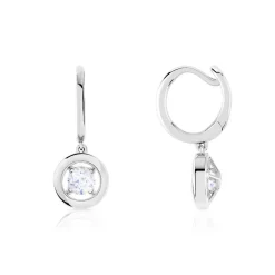 Boucles d'oreilles or 375 blanc diamant