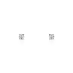 Boucles d'oreilles or 750 blanc diamants