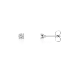 Boucles d'oreilles or 750 blanc diamants