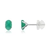 Boucles d'oreilles or 375 blanc émeraudes 1.1 carat