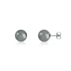 Boucles d'oreilles or 375 blanc perles de Tahiti