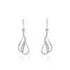 Boucles d'oreilles or 375 blanc pendants diamants