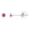 Boucles d'oreilles or 375 blanc rubis 0.18 carat