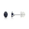 Boucles d'oreilles or 375 blanc saphirs 1.4 carat