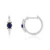 Boucles d'oreilles or blanc 375 saphirs diamants