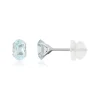 Boucles d'oreilles or 375 blanc topazes bleues traitées 1.14 carat