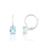 Boucles d'oreilles or blanc 375 topazes bleues traitées