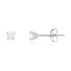 Boucles d'oreilles or blanc 375 zirconias