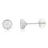 Boucles d'oreilles or 375 blanc zirconias blancs