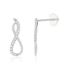 Boucles d'oreilles or 375 blanc zirconias blancs