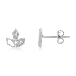 Boucles d'oreilles or blanc 375 zirconias