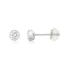 Boucles d'oreilles or 375 blanc zirconias blancs