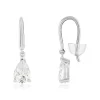 Boucles d'oreilles or 375 blanc zirconia blanc