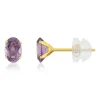 Boucles d'oreilles or 375 jaune améthystes 0.84 carat