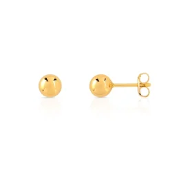 Boucles d'oreilles or 375 jaune boules polies