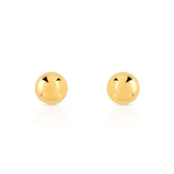 Boucles d'oreilles or 375 jaune boules polies
