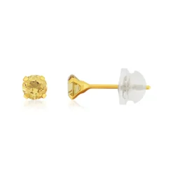 Boucles d'oreilles or 375 jaune citrines 0,19 carat