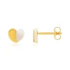 Boucles d'oreilles or 375 jaune coeurs nacres