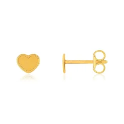 Boucles d'oreilles or jaune 375 coeur