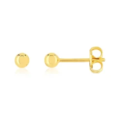 Boucles d'oreilles or 375 jaune diam 3 mm