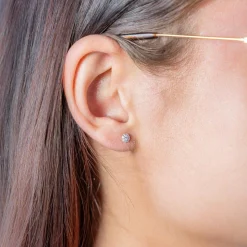 Boucles d'oreilles or 750 jaune diamants