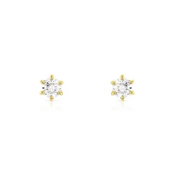 Boucles d'oreilles or 750 jaune diamant H/P1