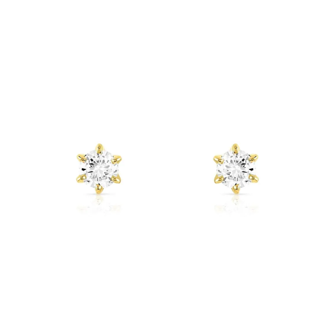 Boucles d'oreilles or 750 jaune diamant H/P1