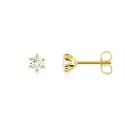 Boucles d'oreilles or 750 jaune diamant H/P1