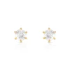 Boucles d'oreilles or 750 jaune diamants synthétiques 0.80 carat