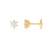 Boucles d'oreilles or 750 jaune diamants synthétiques 0.60 carat