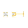 Boucles d'oreilles or jaune 750 diamants synthétiques 1 carat