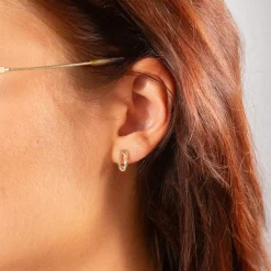Boucles d'oreilles or 375 jaune diamants