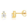 Boucles d'oreilles or jaune 750 diamants syntétiques