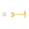 Boucles d'oreilles or 750 jaune diamant HSI 0,4 carat