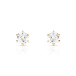 Boucles d'oreilles or 750 jaune diamant