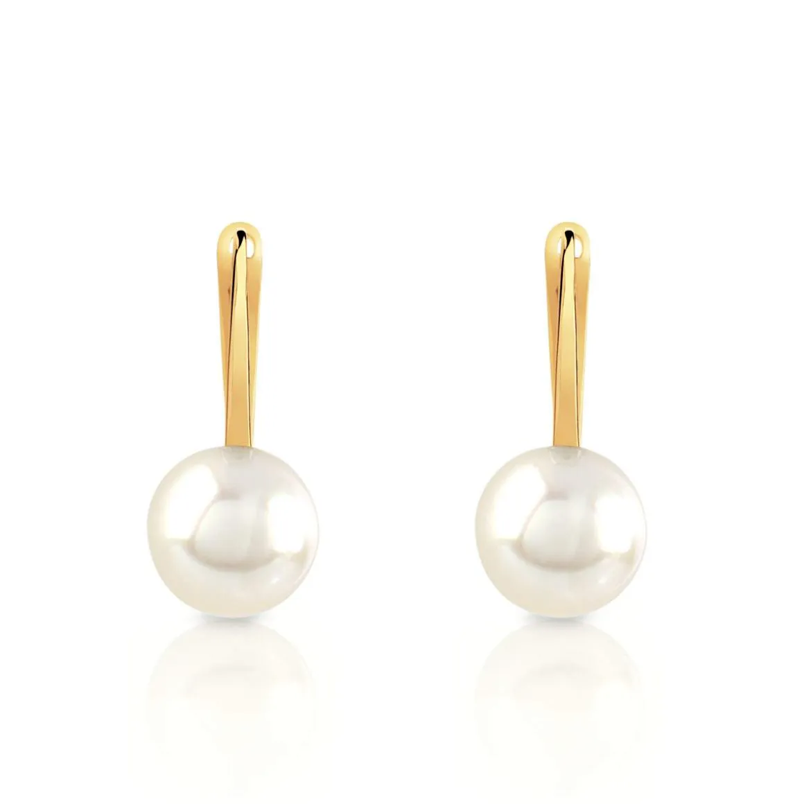 Boucles d'oreilles or 750 jaune dormeuses perles de culture du Japon