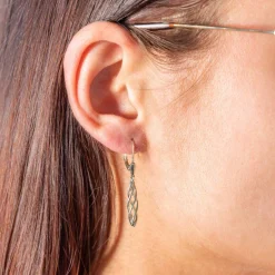 Boucles d'oreilles or 375 jaune dormeuses