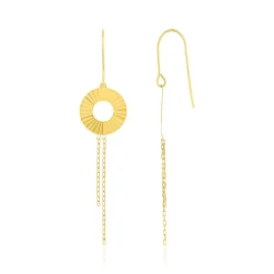 Boucles d'oreilles or jaune 375 effet ciselé