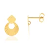 Boucles d'oreilles or jaune 750 effet ciselé